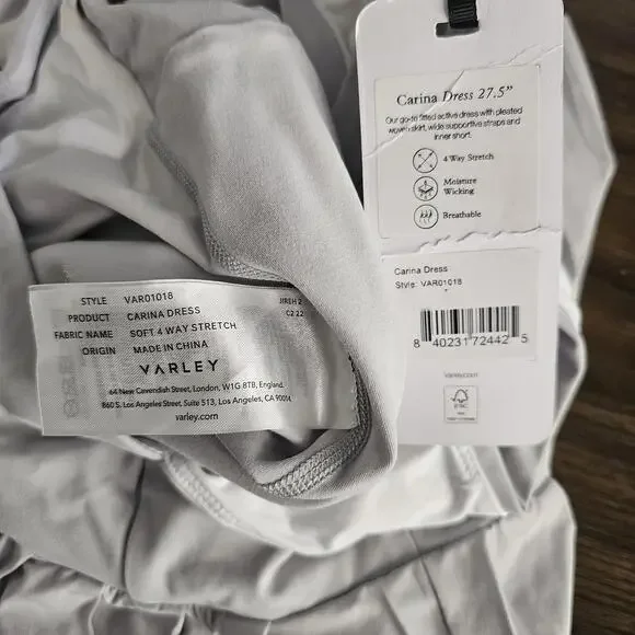 Varley Carina Dress Light Gray Women's Sizw Lrg NWT - Picture 12 of 14